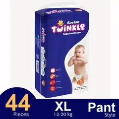 Savlon Twinkle Pant System Baby Diaper (XL Size) (12-20kg) (44pcs) - HP90 - Rokomari